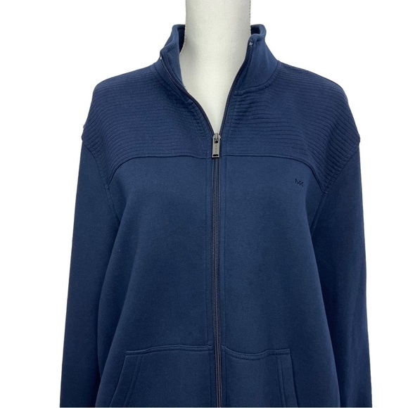 Michael Kors Women’s Full Zip Sweatshirt Sz XL Navy Blue NO Size/Material Tag - Picture 2 of 11